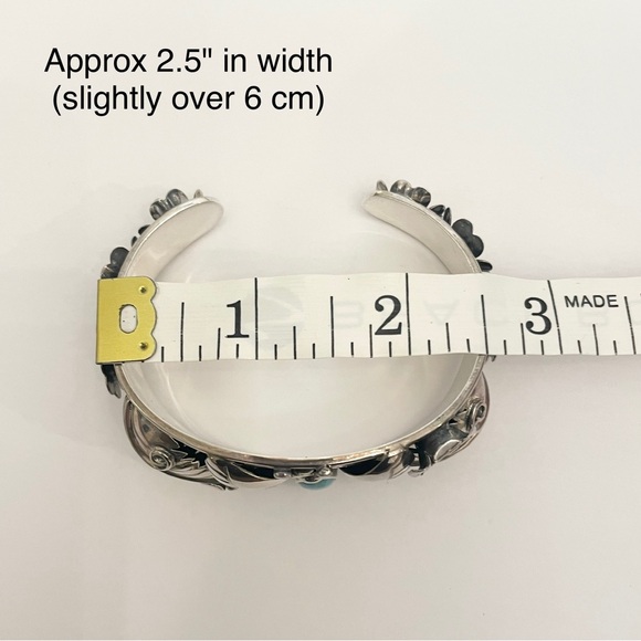 Domingo Sterling Silver Butterfly Turquoise Cuff Bracelet - Picture 10 of 13